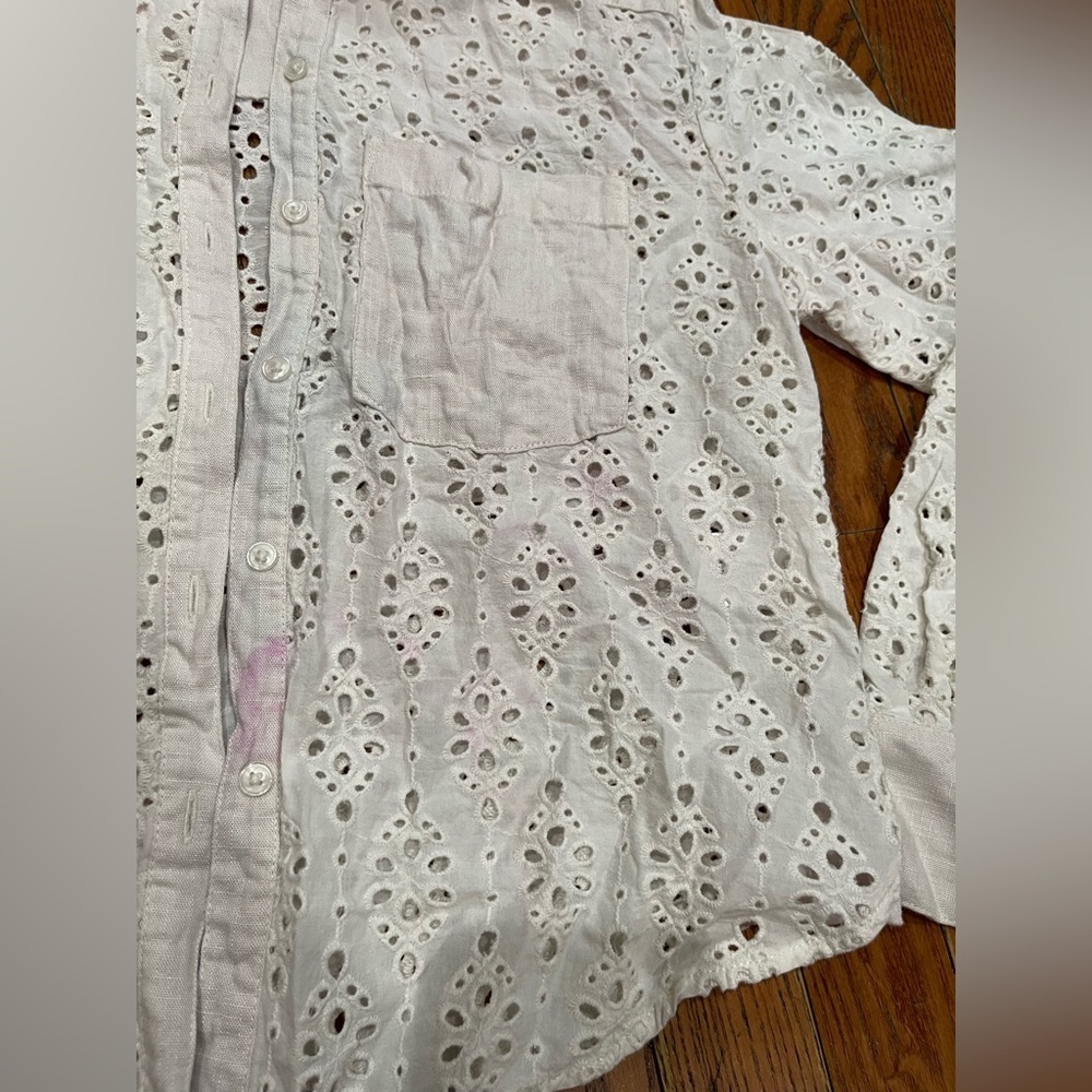 Rachel Zoe Cream Eyelet Blouse - Picture 3 of 9